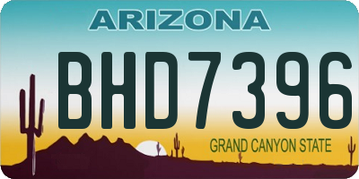 AZ license plate BHD7396