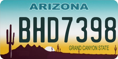 AZ license plate BHD7398