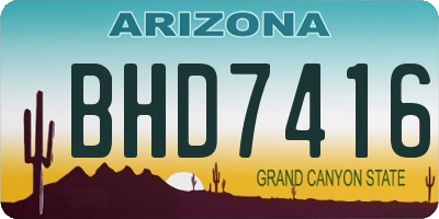 AZ license plate BHD7416
