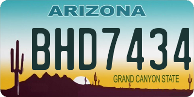 AZ license plate BHD7434