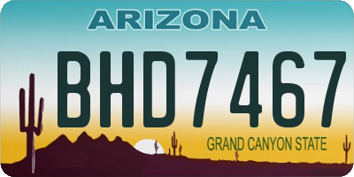 AZ license plate BHD7467