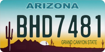 AZ license plate BHD7481