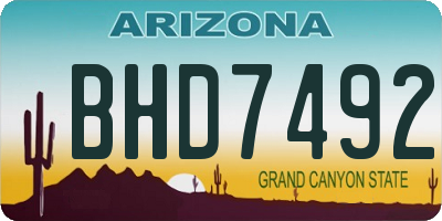 AZ license plate BHD7492