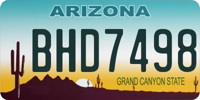 AZ license plate BHD7498