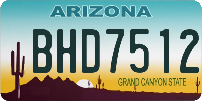 AZ license plate BHD7512