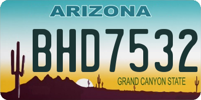 AZ license plate BHD7532