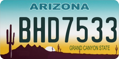AZ license plate BHD7533