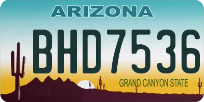 AZ license plate BHD7536
