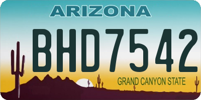 AZ license plate BHD7542