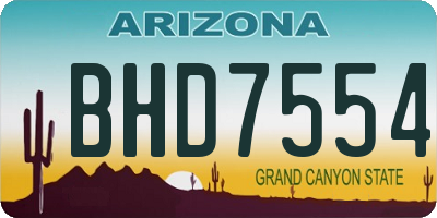 AZ license plate BHD7554