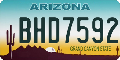 AZ license plate BHD7592