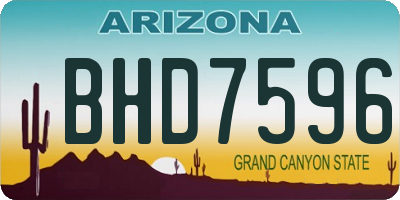 AZ license plate BHD7596