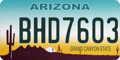 AZ license plate BHD7603