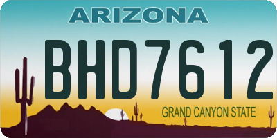 AZ license plate BHD7612