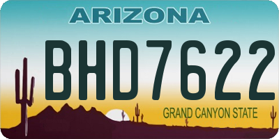 AZ license plate BHD7622