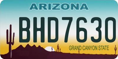 AZ license plate BHD7630