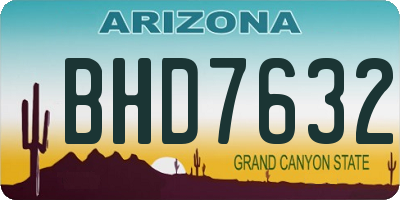 AZ license plate BHD7632