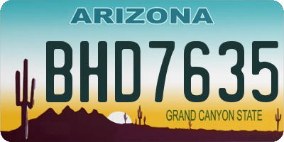 AZ license plate BHD7635