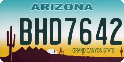 AZ license plate BHD7642