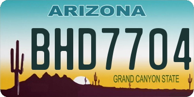 AZ license plate BHD7704