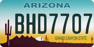 AZ license plate BHD7707