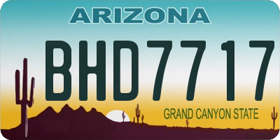 AZ license plate BHD7717