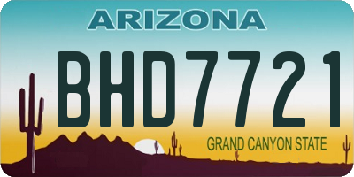 AZ license plate BHD7721