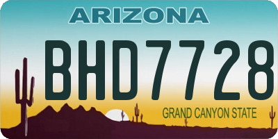 AZ license plate BHD7728