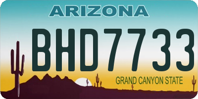 AZ license plate BHD7733