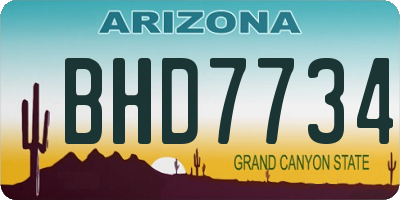 AZ license plate BHD7734