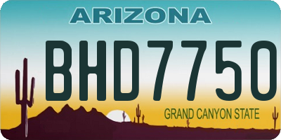 AZ license plate BHD7750