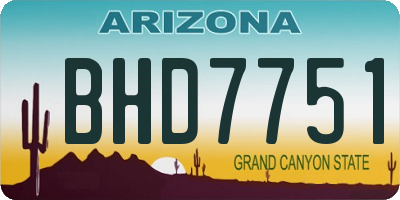 AZ license plate BHD7751