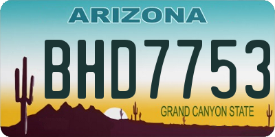 AZ license plate BHD7753