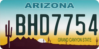 AZ license plate BHD7754