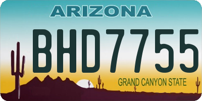 AZ license plate BHD7755