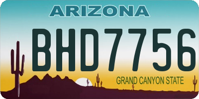 AZ license plate BHD7756