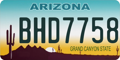 AZ license plate BHD7758