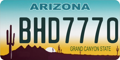 AZ license plate BHD7770