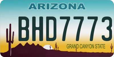 AZ license plate BHD7773