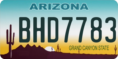 AZ license plate BHD7783