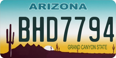 AZ license plate BHD7794
