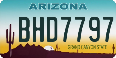 AZ license plate BHD7797