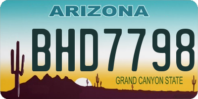 AZ license plate BHD7798