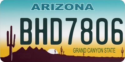 AZ license plate BHD7806