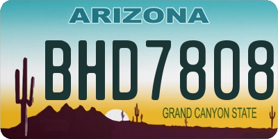AZ license plate BHD7808