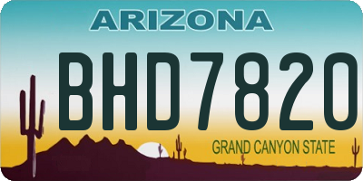 AZ license plate BHD7820