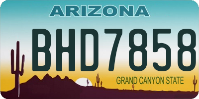 AZ license plate BHD7858