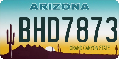 AZ license plate BHD7873