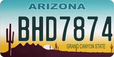 AZ license plate BHD7874