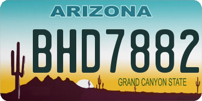AZ license plate BHD7882